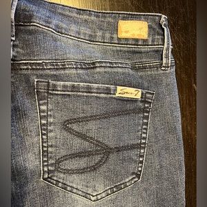 SEVEN 7 Midrise Skinny Jeans 10 Blue ankle detail hooks